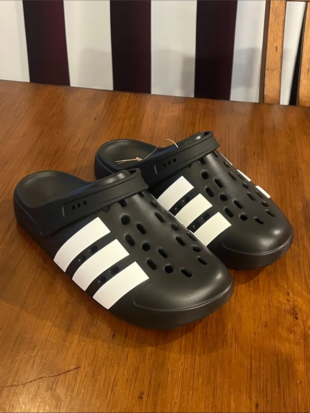 Adidas Adilette Clog 2.0 Shoes JQ8058 new black white Mens Size 9 / Women’s 10